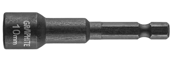 Головка торцевая GRAPHITE, 1/4", ударная с магнитом, 10х65мм, сталь S2