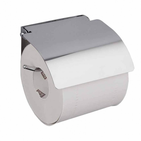 Держатель для туалетной бумаги с крышкой FRAP F504 прямоугольный металлический хром