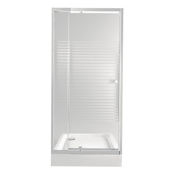 Двері для душової ніші Q-TAP Pisces / Unisquare скляні розпашні з піддоном 200x80см матові 5мм профіль білий PISWHI2089CP5UNIS308815