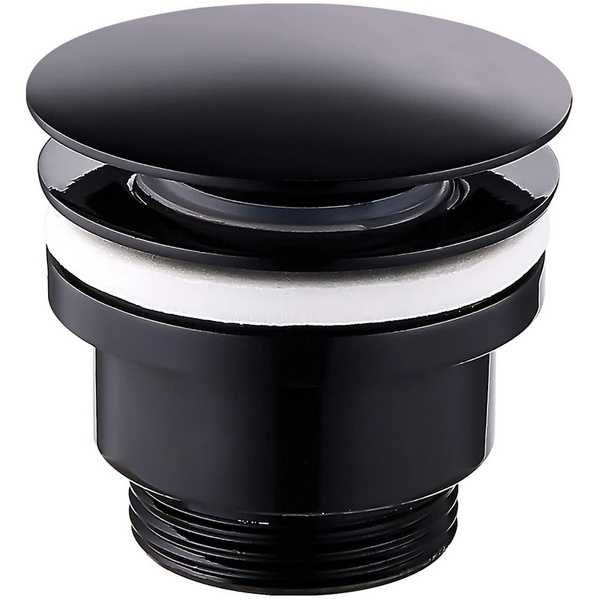 Донный клапан нажимной для раковины MEXEN 66мм универсальный латунь 1 1/4" глянцевый черный MEX-79930-70
