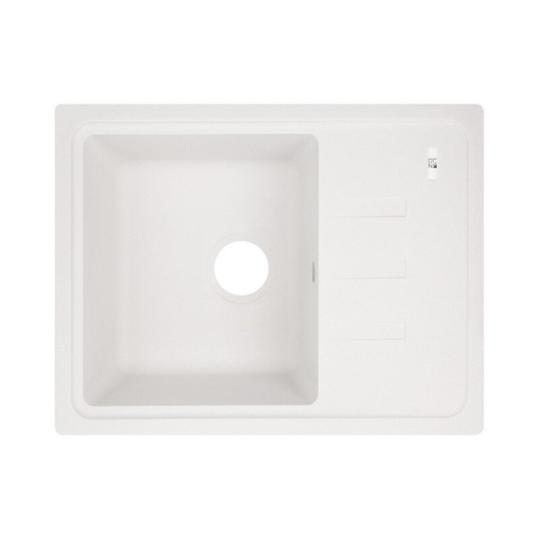 Кухонна мийка керамічна прямокутна LIDZ WHI-01 435мм x 620мм білий без сифону LIDZWHI01620435200