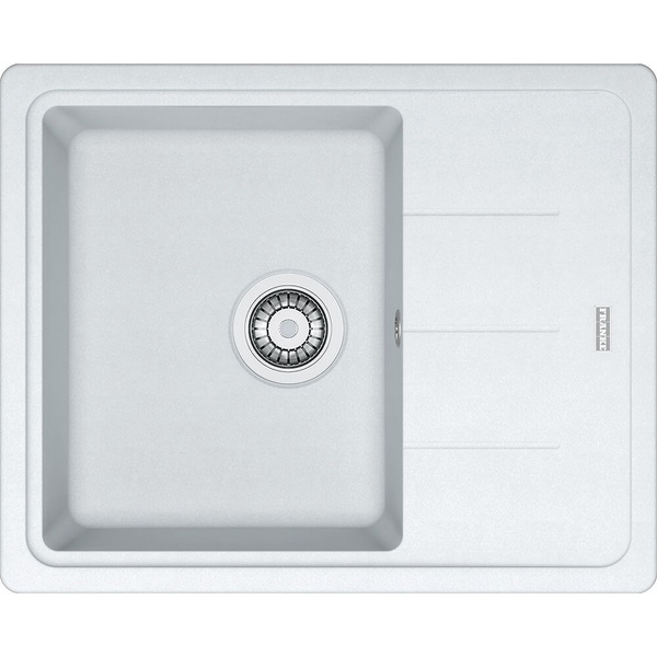 Мийка для кухні гранітна прямокутна FRANKE Basis BFG 611-62 620x500x200мм без сифону біла 114.0272.599