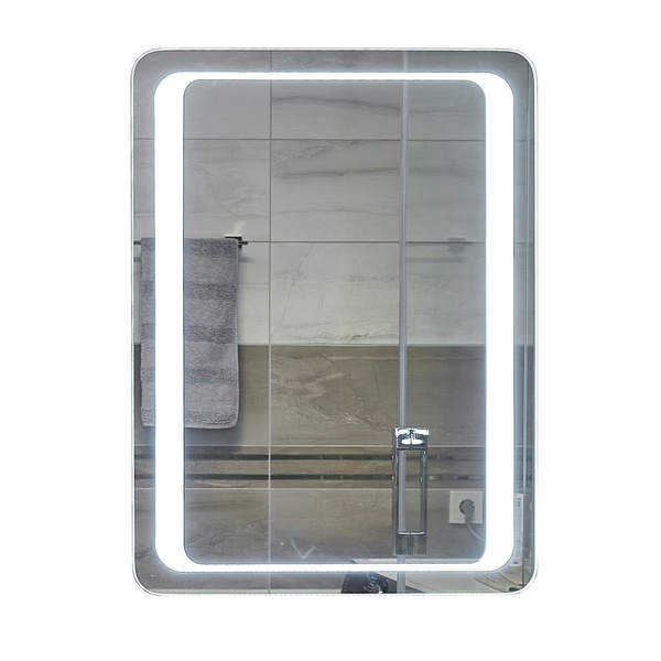 Зеркало в ванную UNIO MRR-02 SQR-RA 80x60см c подсветкой прямоугольное 000026933