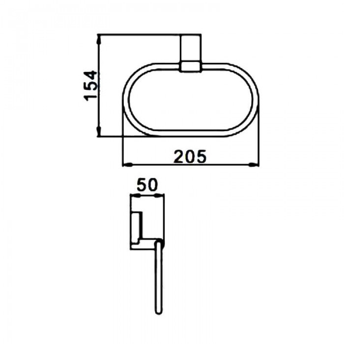 Держатель-кольцо для полотенец FRAP F1804 205мм прямоугольный металлический хром