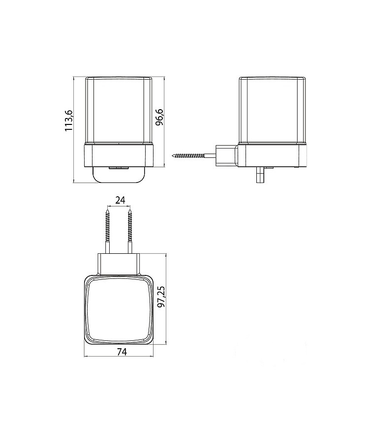 Дозатор для жидкого мыла настенный EMCO Loft черный 155мл стекло 0521 133 03