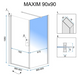 Кабина для душа квадратная угловая правая без поддона REA MAXIM 90x90x195см прозрачное стекло 6мм профиль хром REA-K0267 2 из 7