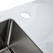 Мийка для кухні із нержавіючої сталі прямокутна PLATINUM Handmade WHITE GLASS 780x510x200мм глянцева 1.5мм із сифоном PLS-A34807 4 з 5