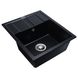 Мийка для кухні гранітна прямокутна PLATINUM 5851 ARIA 575x495x190мм без сифону чорна PLS-A33276 2 з 4