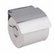Держатель для туалетной бумаги с крышкой FRAP F504 прямоугольный металлический хром 1 из 2