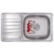 Мийка для кухні із нержавіючої сталі прямокутна ZERIX Z7642-08-180E 760x420x180мм матова 0.8мм із сифоном ZX1602 1 з 3