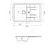 Мойка для кухни гранитная прямоугольная PLATINUM 7850 TROYA 780x500x180мм без сифона черная PLS-A24777 2 из 7