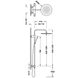 Душова система із термостатом TRES OWER-WALL із верхнім душем латунна хром 19039302 2 з 2