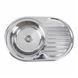 Мийка для кухні із нержавіючої сталі овальна PLATINUM 7750 ПОЛIРОВКА 770x500x180мм глянцева 0.8мм із сифоном PLS-A497 1 з 5