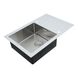 Мийка для кухні із нержавіючої сталі прямокутна PLATINUM Handmade WHITE GLASS 780x510x200мм глянцева 1.5мм із сифоном PLS-A34807 2 з 5