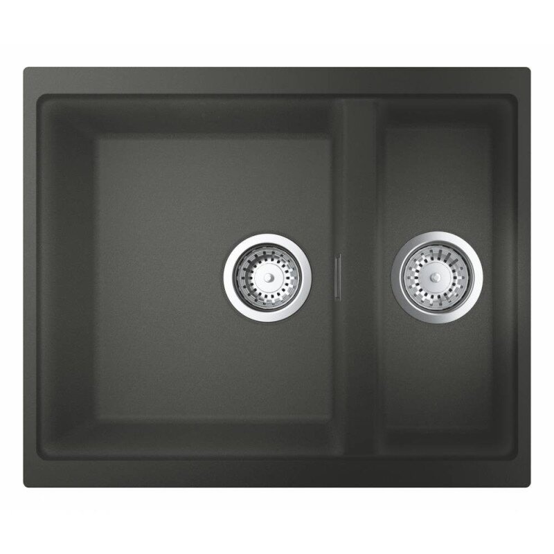 Кухонная мойка композитная прямоугольная GROHE K500 555мм x 460мм черный с сифоном 31648AT0