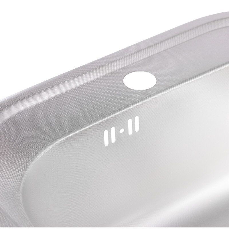 Мийка на кухню сталева прямокутна Q-TAP 495мм x 475мм мікротекстура 0,8мм із сифоном QT4947MICDEC08