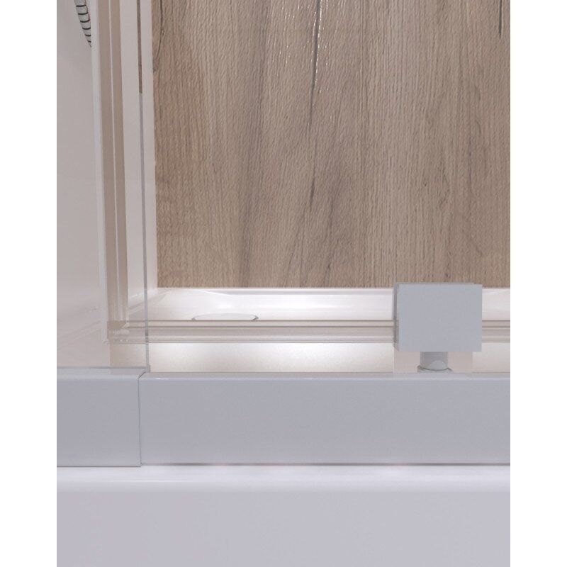 Двері для душової ніші Q-TAP Pisces / Unisquare скляні розпашні з піддоном 200x80см матові 5мм профіль білий PISWHI2089CP5UNIS308815