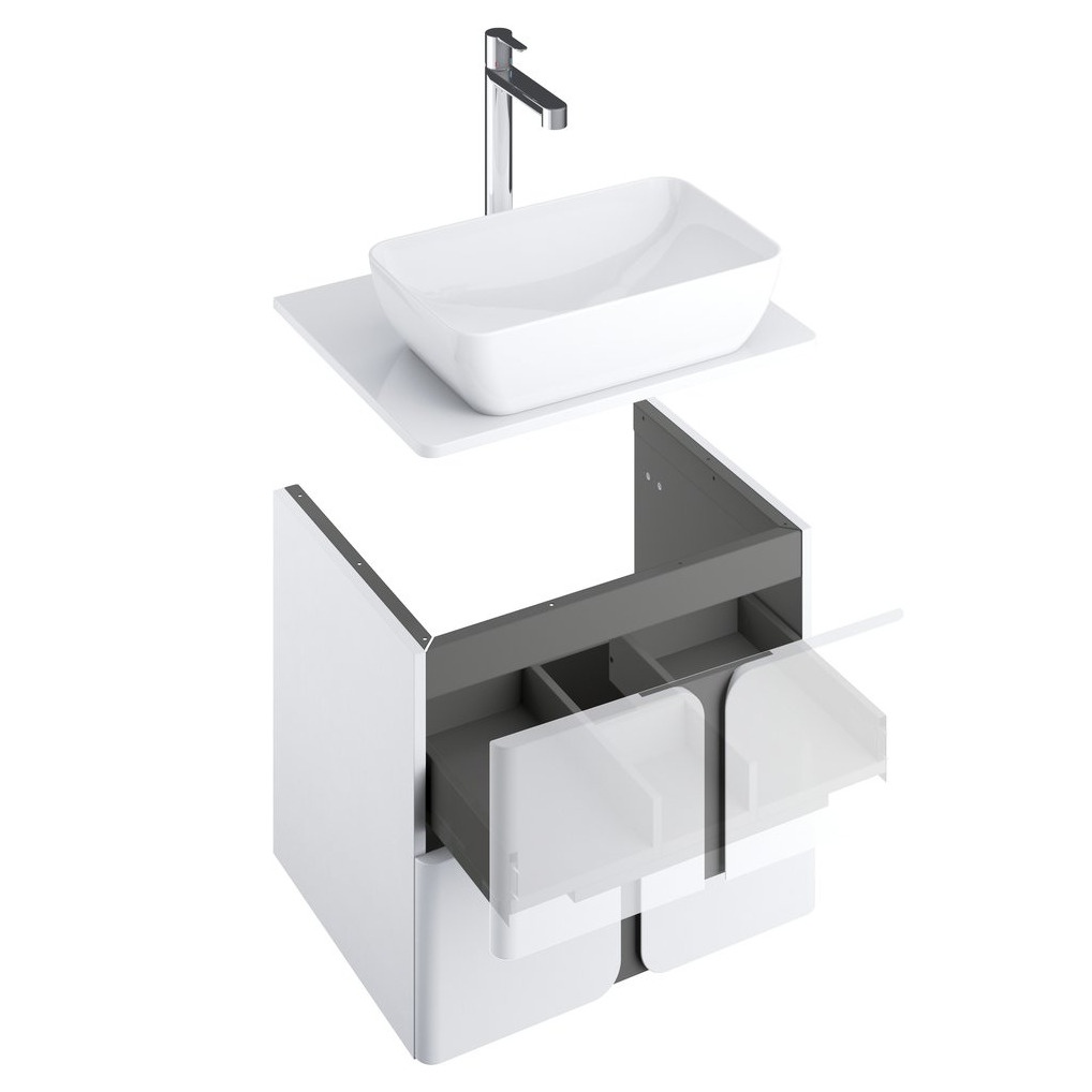 Стільниця під умивальник у ванну RAVAK Balance МДФ 60x46.5см білий X000001370