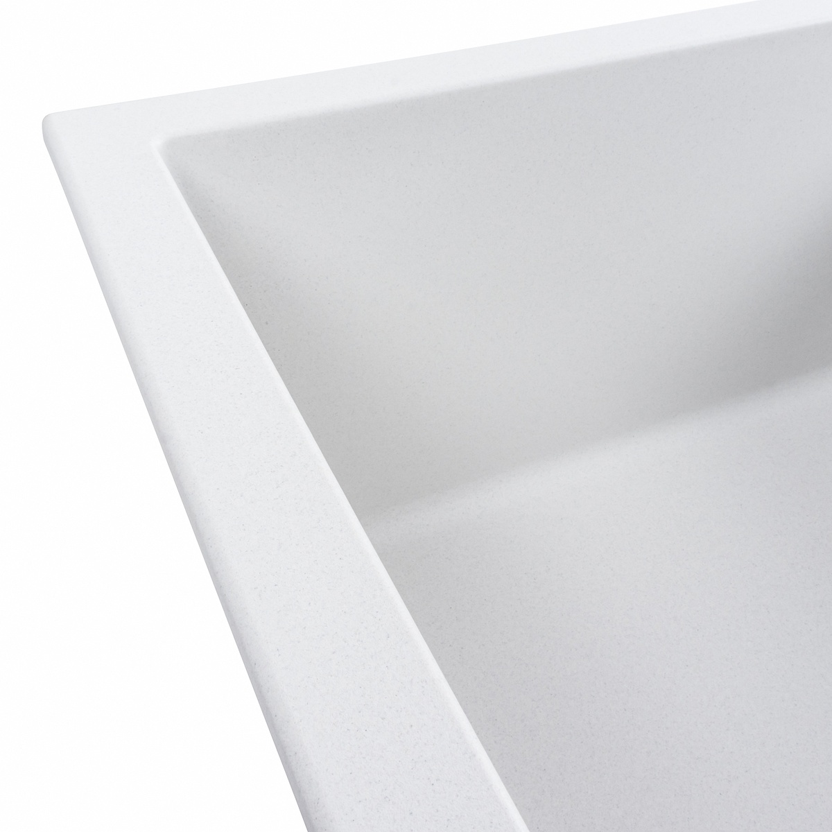 Мийка для кухні гранітна прямокутна PLATINUM 6550 LOTOS 650x500x200мм без сифону біла PLS-A40652