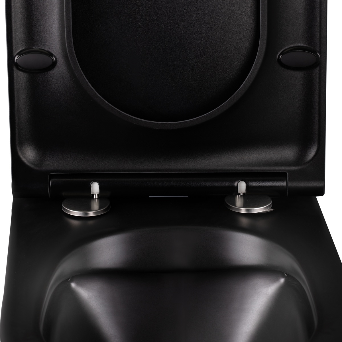 Унитаз-компакт напольный безободковый черный Q-TAP Robin сиденье микролифт выпуск в стену QT13222141ARMB