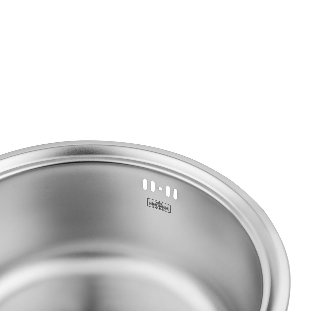 Мийка для кухні із нержавіючої сталі кругла KRONER KRP Satin 425x425x180мм матова 0.8мм із сифоном CV031324