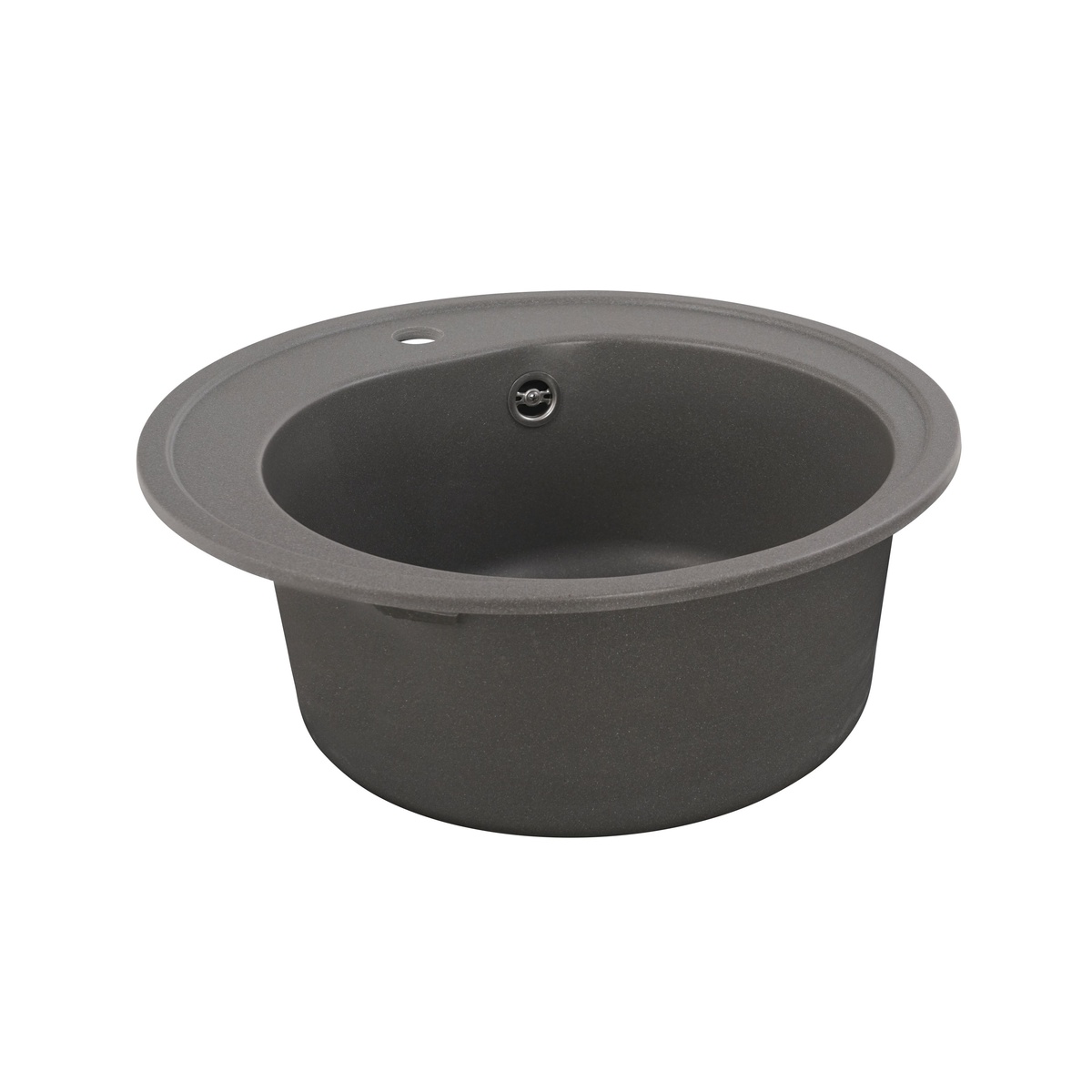 Мийка для кухні гранітна кругла PLATINUM 510 LUNA 510x510x190мм без сифону сіра PLS-A25063