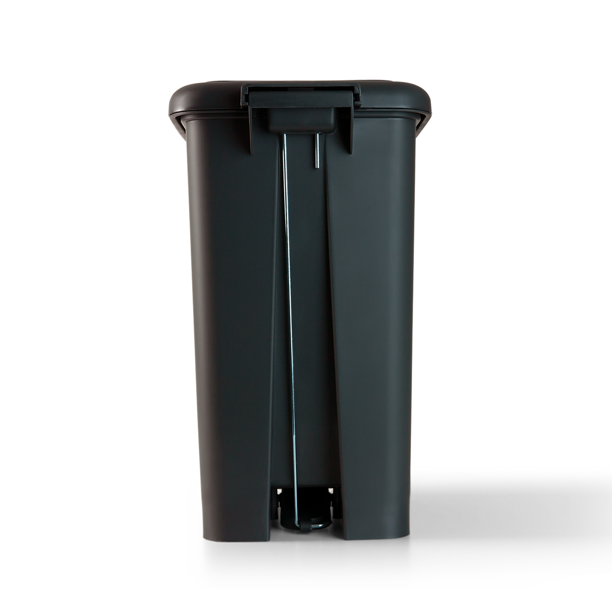 Відро для сміття на 20л прямокутне MVM з кришкою та педаллю 430x339x252мм пластикове чорне BIN-01 20L ANTHRACITE