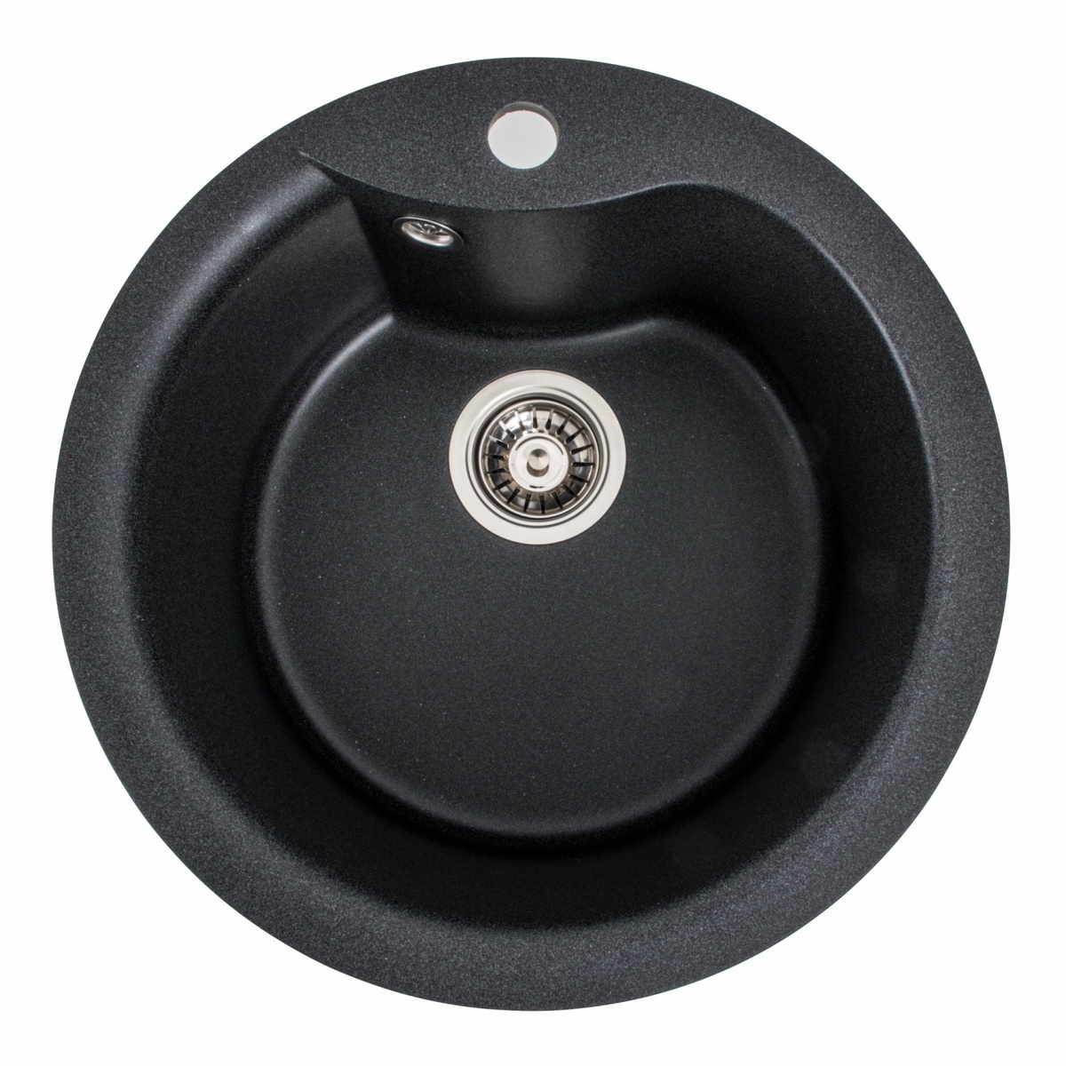 Мийка для кухні гранітна кругла PLATINUM 480 TURAS 480x480x220мм без сифону сіра PLS-A39261