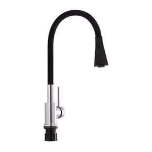 Кран на кухню одноручный с поворотным изливом Q-TAP Spring CRB 007F-1 черный латунь QTSPRCRB007F1