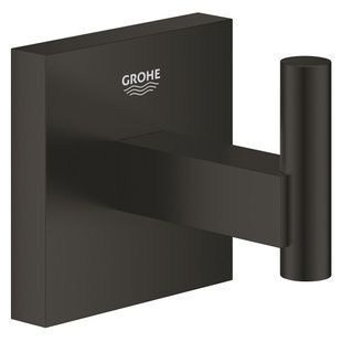 Гачок настінний GROHE QuickFix Start Cube 409612430 прямокутний металевий чорний CV033754