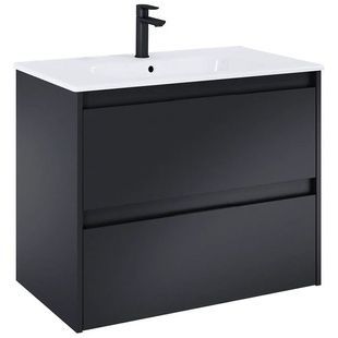 Тумба із умивальником ROCA Alpine 80x61x46см підвісна чорна A852014532