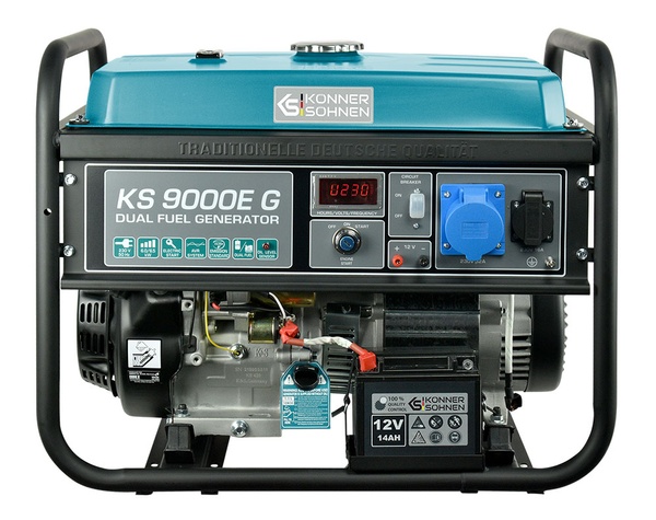 Генератор газо-бензиновий Konner&Sohnen KS 9000E G, 230В, 6.5кВт, електростартер, 83.0кг
