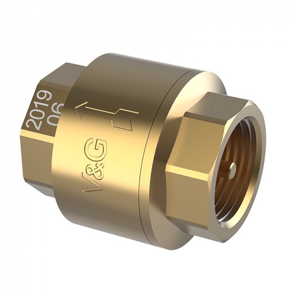Зворотний клапан для води V&G VALOGIN пружинний 1 1/2" внутрішня VG-401105