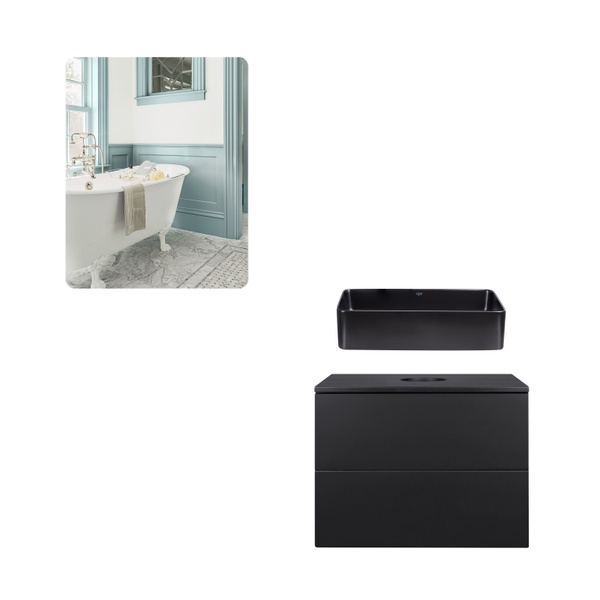 Набор мебели в ванную Q-TAP Tern черный QT044VI43008