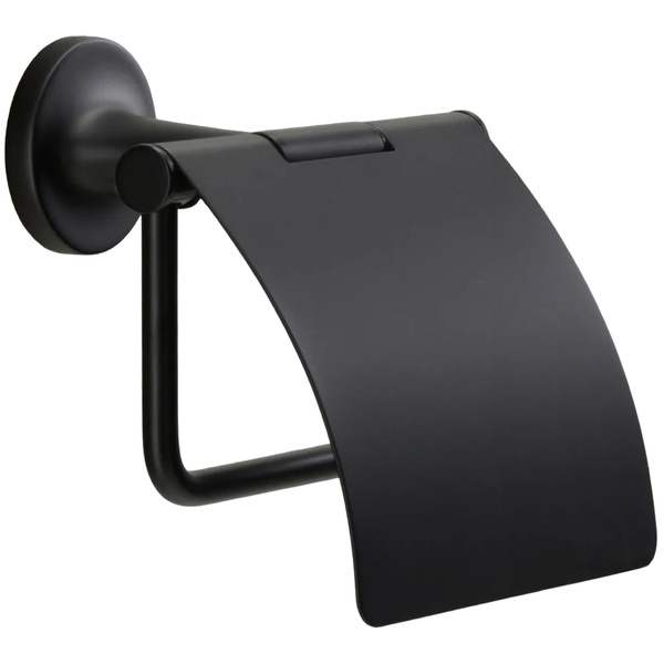 Держатель для туалетной бумаги с крышкой DURAVIT Starck T округлый металлический черный 0099404600