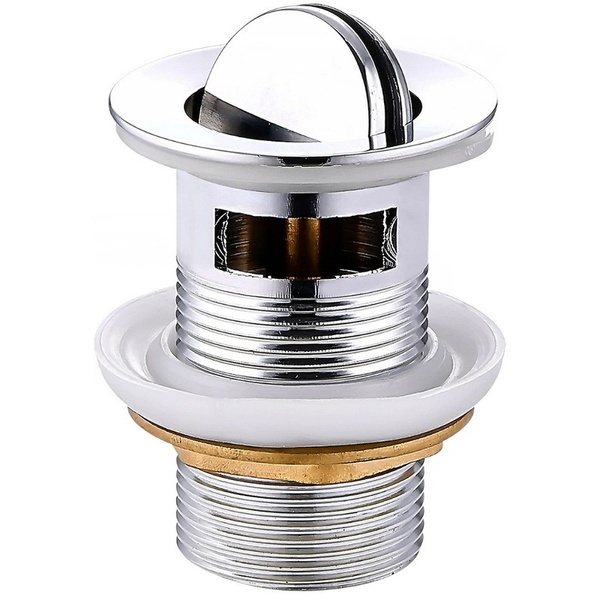 Донный клапан нажимной для раковины MEXEN 62мм с переливом латунь 1 1/4" глянцевый хром MEX-79923-00