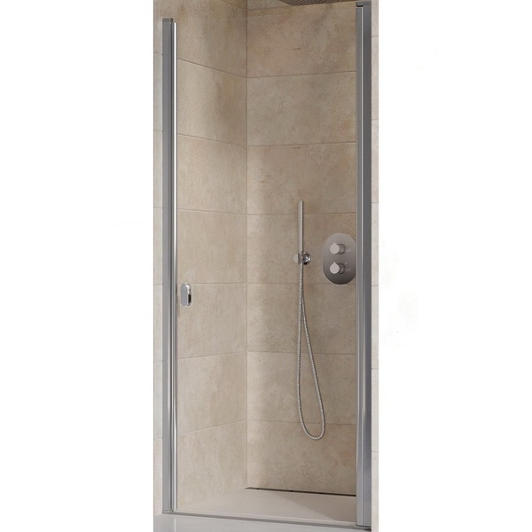 Двері скляні для душової ніші універсальні розпашні RAVAK CHROME CSD1-90 195x90см прозоре скло 6мм профіль сатин 0QV70U00Z1