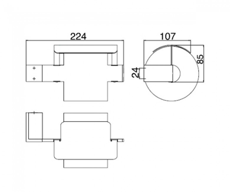 Тримач для туалетного паперу із кришкою EMCO Liaison прямокутний металевий хром 1700 001 03