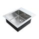 Мойка для кухни из нержавеющей стали прямоугольная PLATINUM Germece Handmade White Glass 600x510x200мм глянцевая 1мм белая/хром с сифоном PLS-A28504 2 из 5