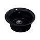Мийка для кухні гранітна кругла PLATINUM 510 YARA 510x510x180мм без сифону чорна PLS-A24816 3 з 5