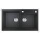 Кухонна мийка керамогранітна прямокутна GROHE 860мм x 500мм чорний на дві чаші із сифоном 31649AP0 3 з 4