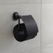 Держатель для туалетной бумаги с крышкой DURAVIT Starck T округлый металлический черный 0099404600 8 из 11