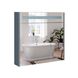 Шкафчик с зеркалом для ванны Q-TAP Robin 80x73x14.5см c подсветкой серый QT1377ZP8002G 2 из 9