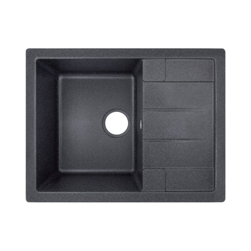 Мойка на кухню из искусственного камня прямоугольная LIDZ BLA-03 500мм x 650мм черный без сифона LIDZBLA03650500200
