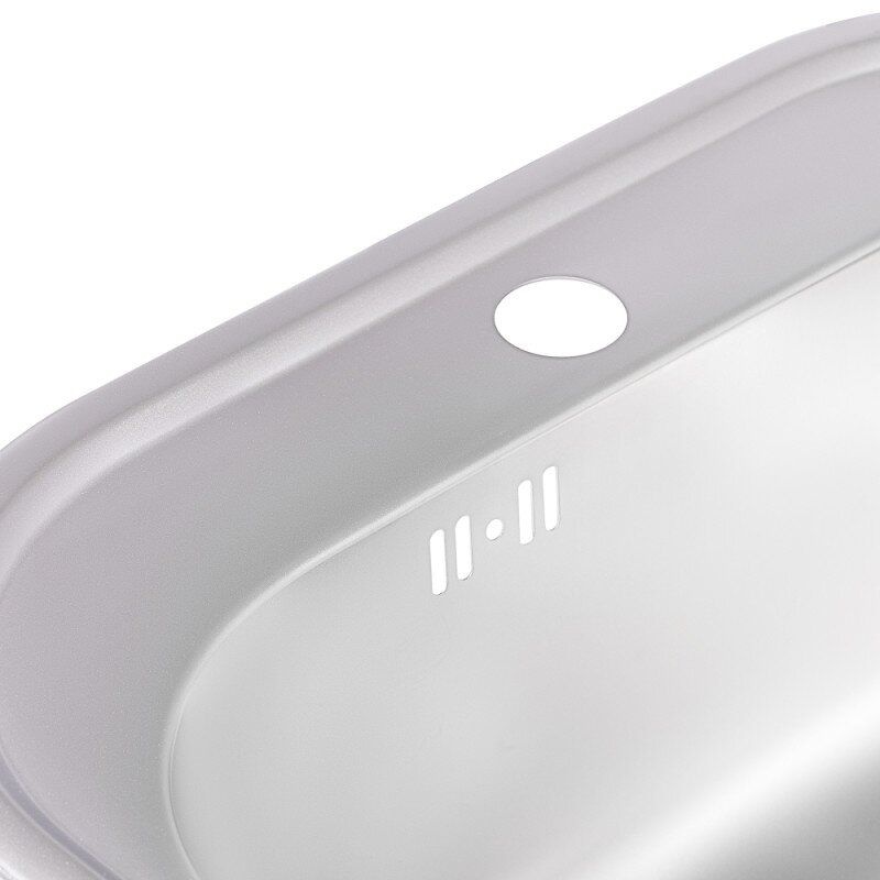 Кухонна мийка металева прямокутна Q-TAP 495мм x 475мм матова 0,8мм із сифоном QT4947SAT08