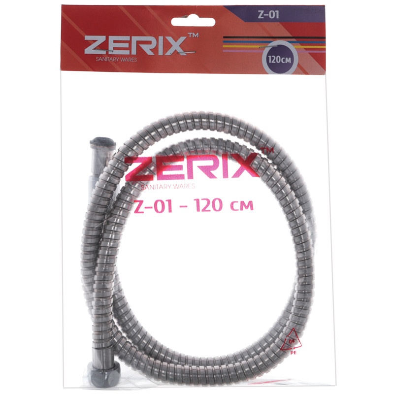 Шланг для душу ZERIX Chr.Z-01 1200мм із нержавіючої сталі хром ZX2821