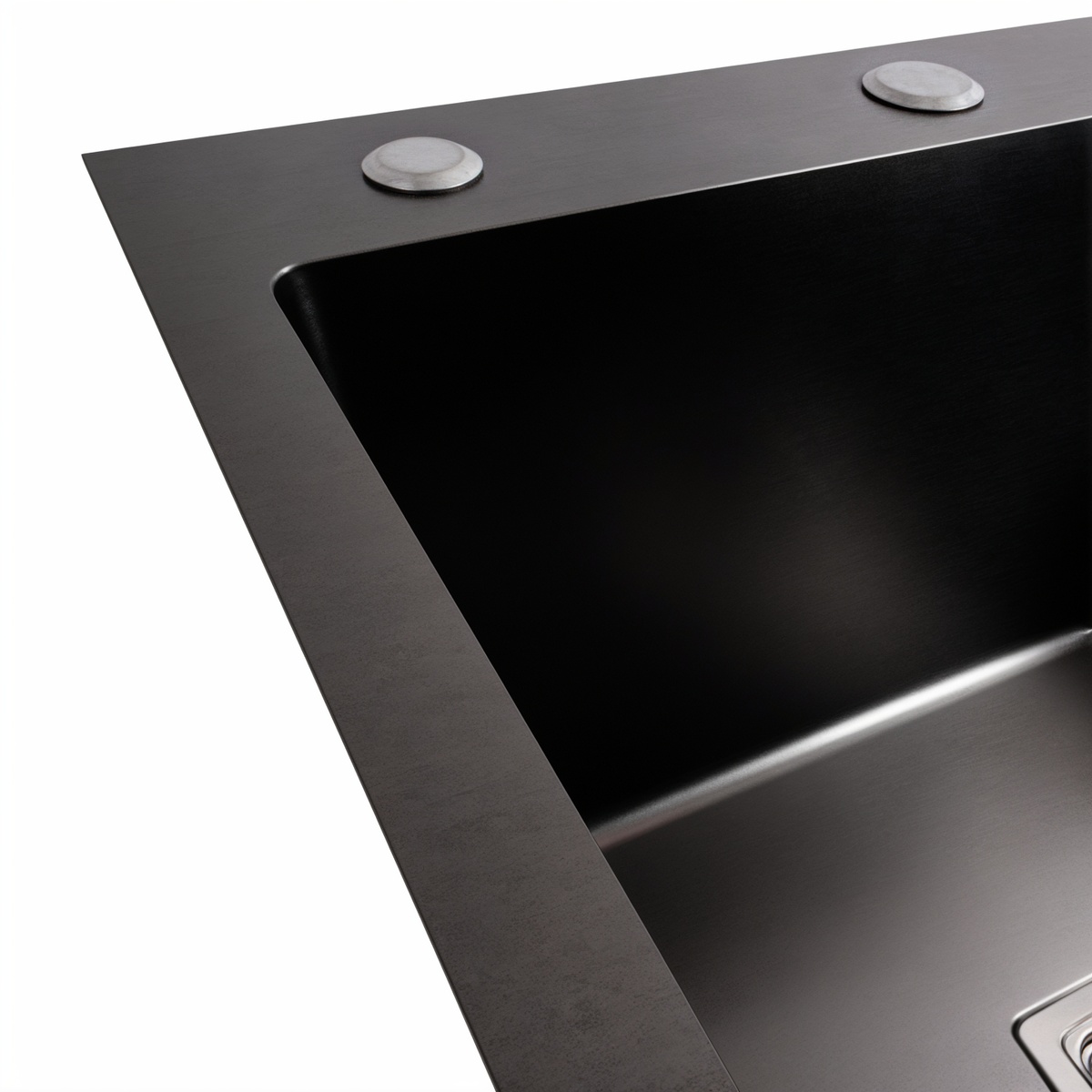 Мийка для кухні із нержавіючої сталі прямокутна PLATINUM Handmade PVD 780x500x230мм матова 1мм чорна без сифону PLS-A37035