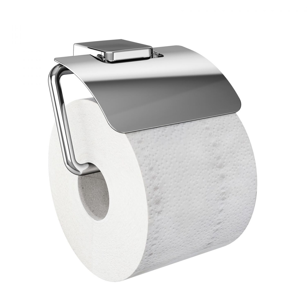 Тримач для туалетного паперу із кришкою EMCO Trend прямокутний металевий хром 020000100