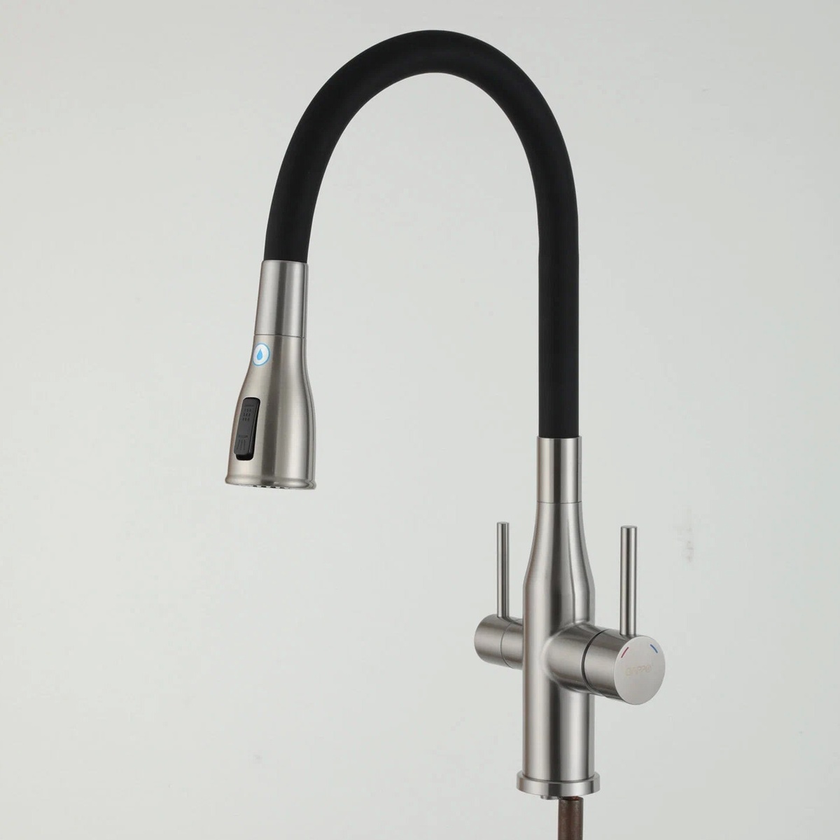 Змішувач для кухні із краном для фільтрованої води GAPPO чорний нержавіюча сталь G4399-65