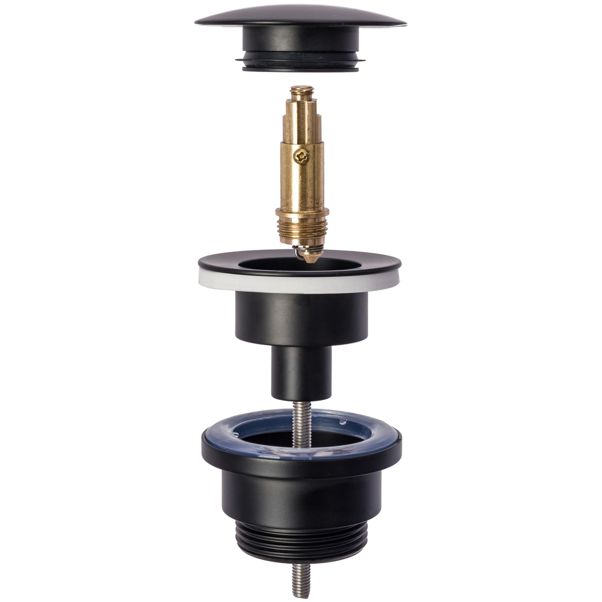 Донный клапан для раковины REA KLIK-KLAK 62мм без перелива латунь 1 1/4" матовый черный REA-A5216